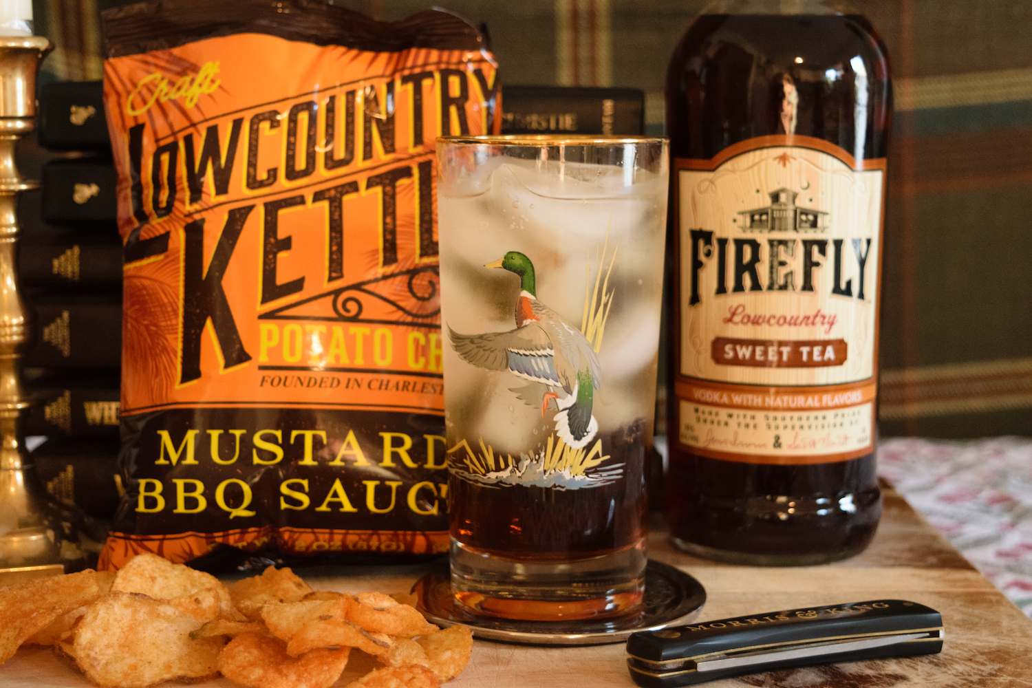 Cocktail Hour: Sweet Tea Vodka Soda & Mustard BBQ Sauce Chips