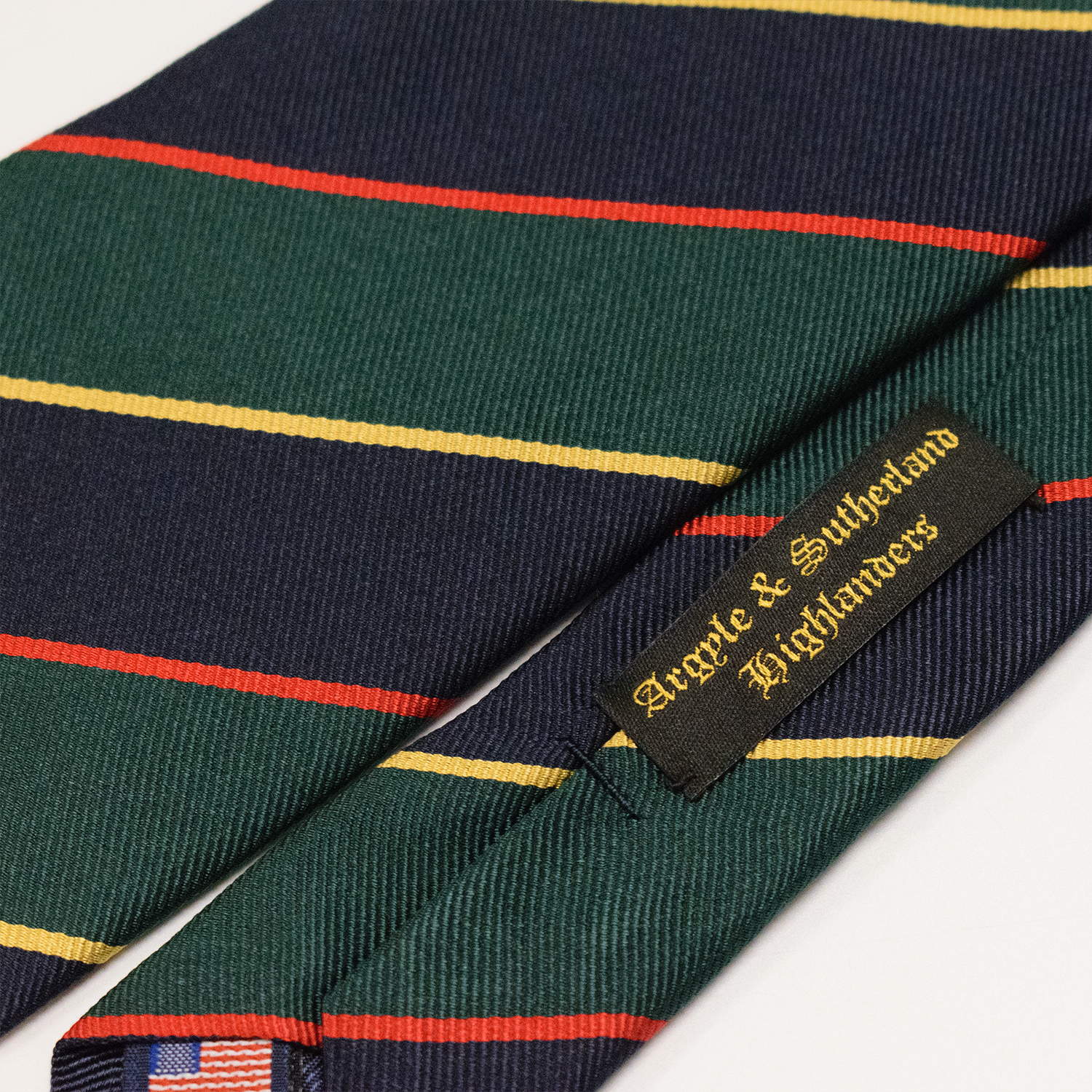 Navy / Green / Red / Gold Regimental Tie - Argyle & Sutherland Highlanders