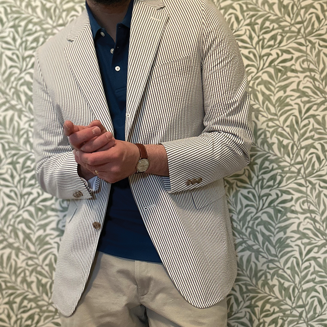 Grey / White Seersucker Sport Coat