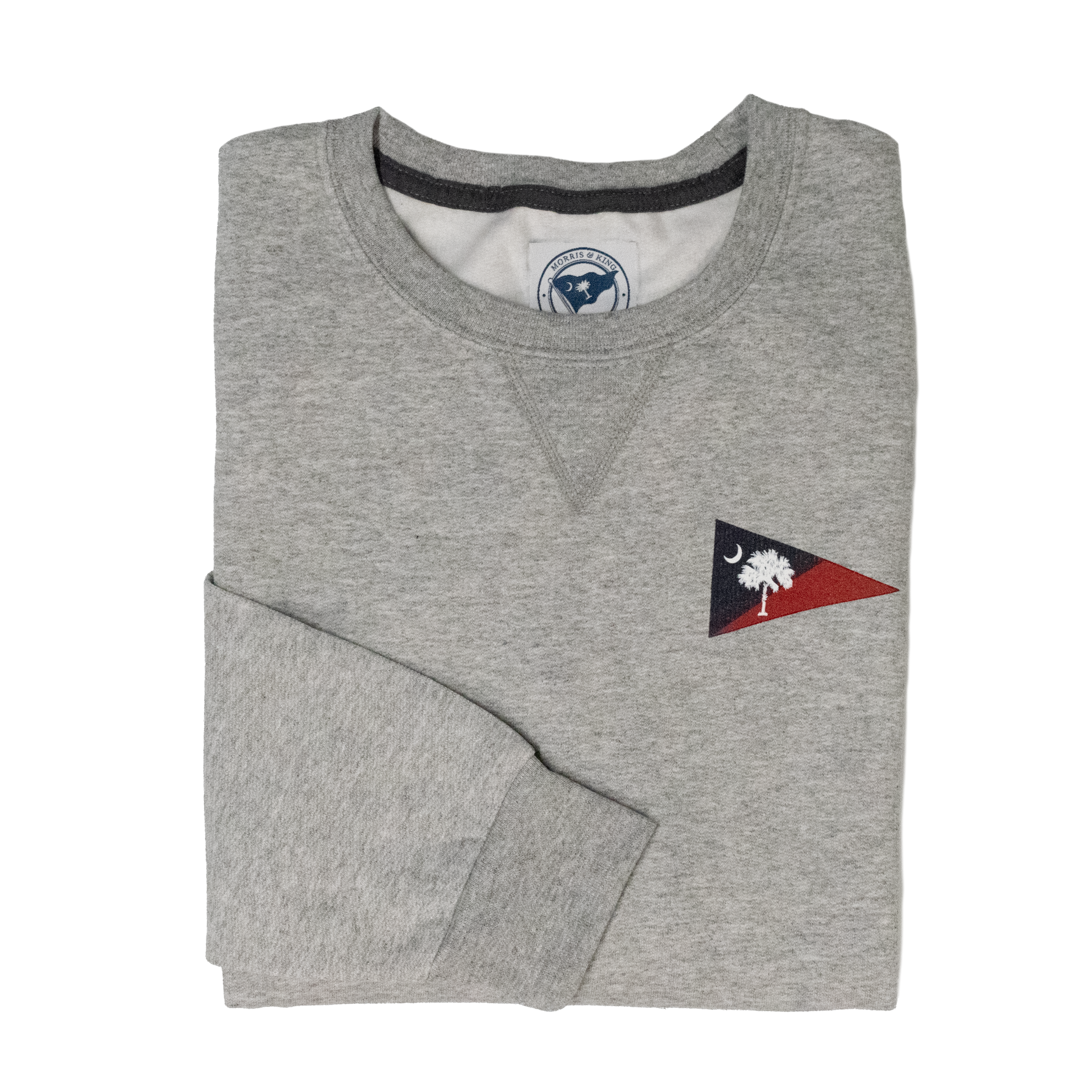 Grey Palmetto & Crescent Burgee Crewneck