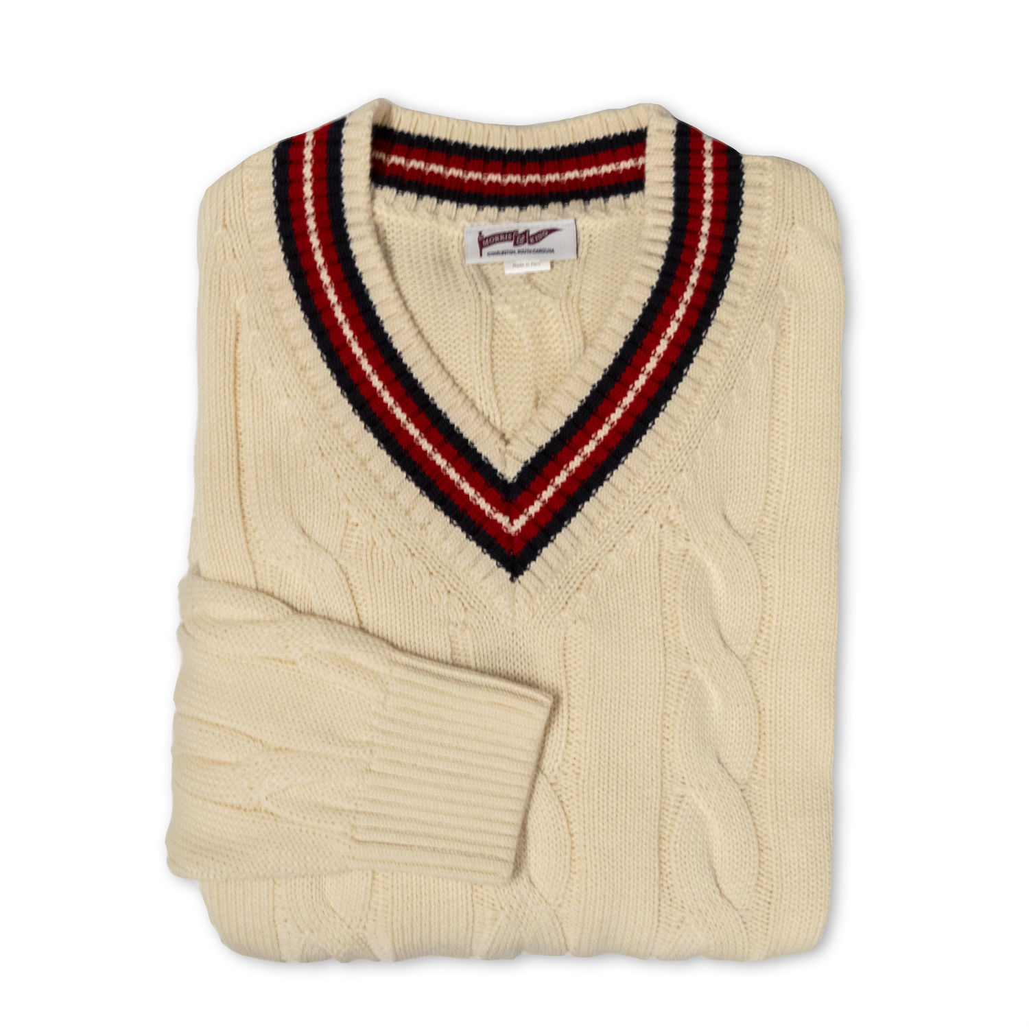 Cream / Navy / Red Classic Cricket Sweater