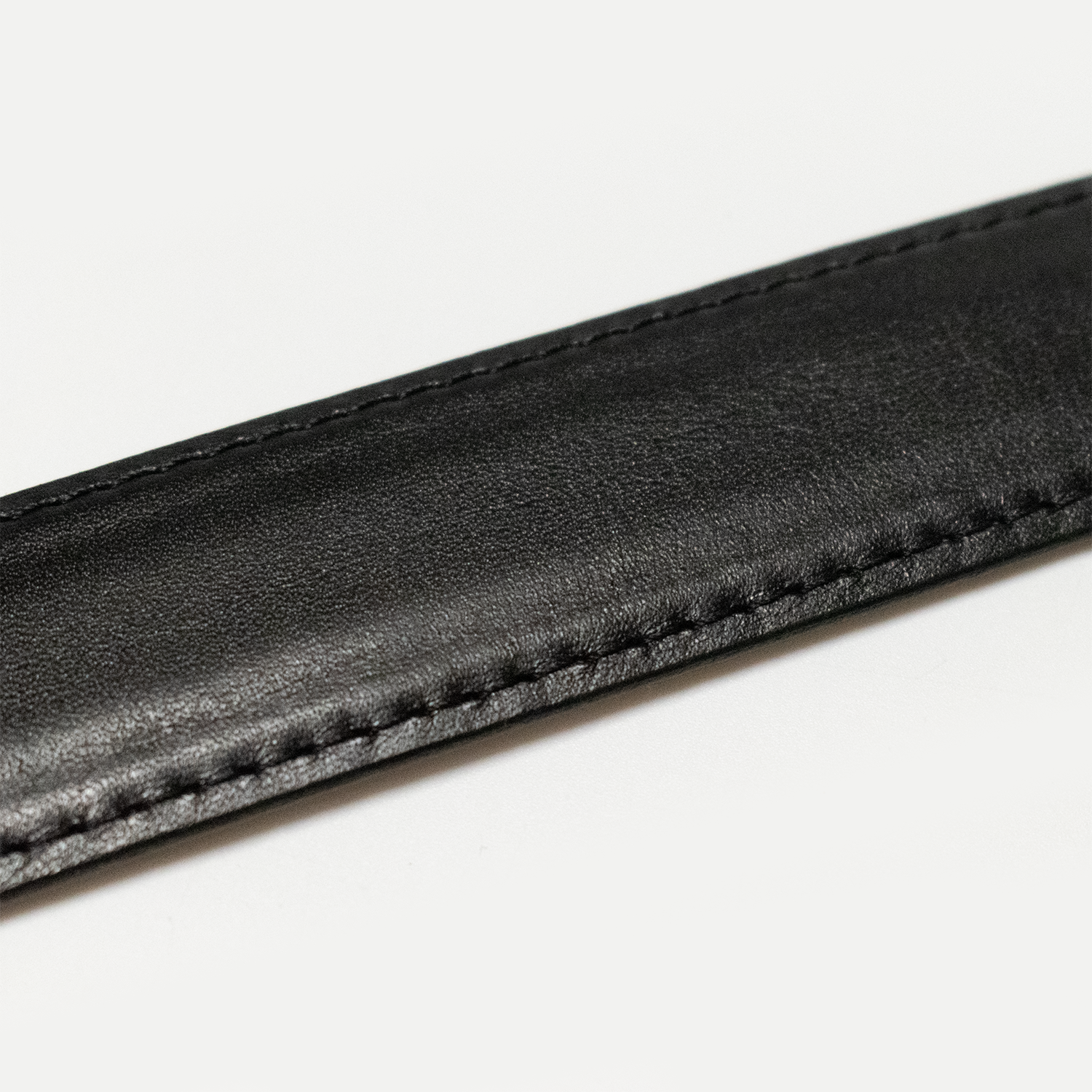 1-1/8" Black French Calf Classic Leather Belt