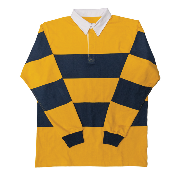 Yellow / Navy Stripe Winter Woven Rugby Shirt