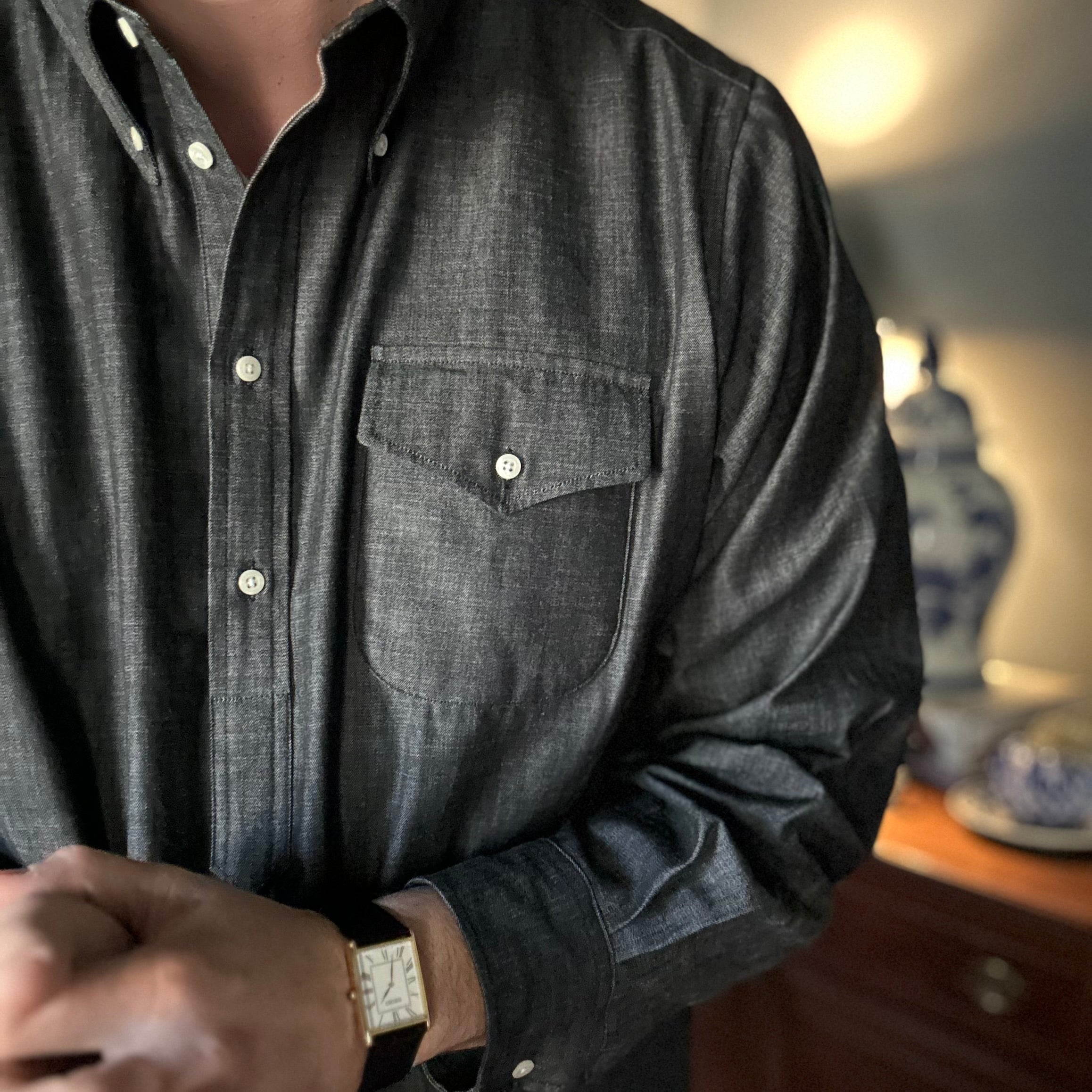 Midweight Denim Popover Shirt - Standard Fit
