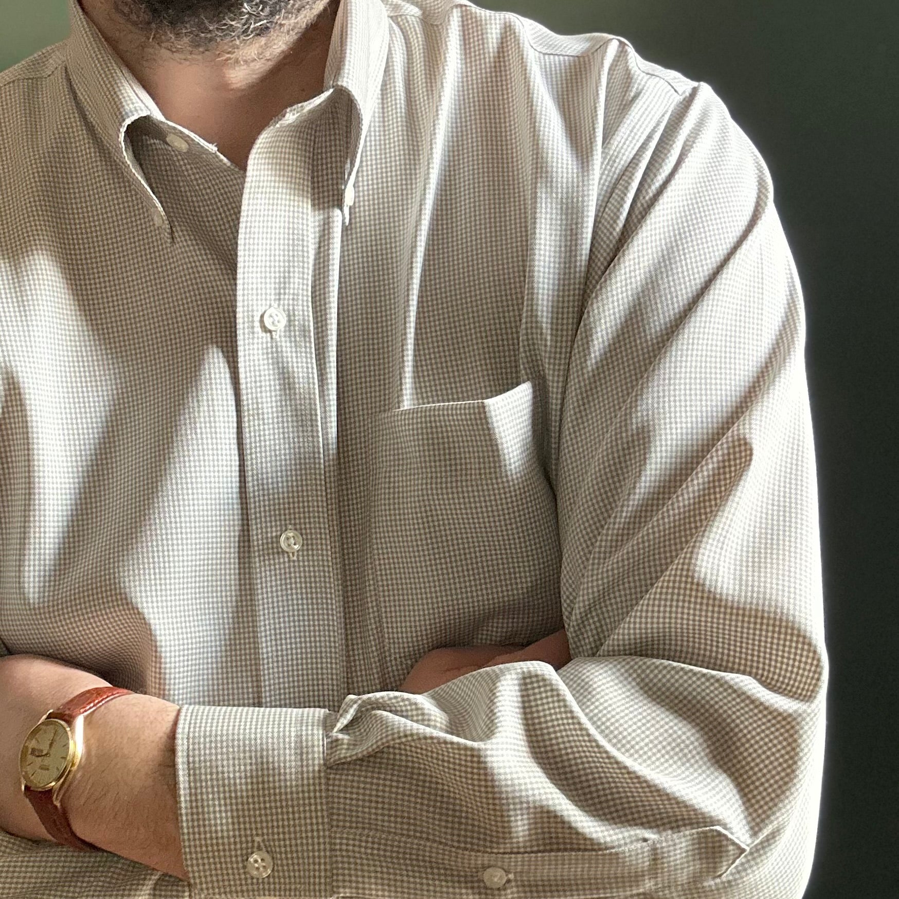 Grey Gingham Clubhouse Sport Shirt - Traditional Fit