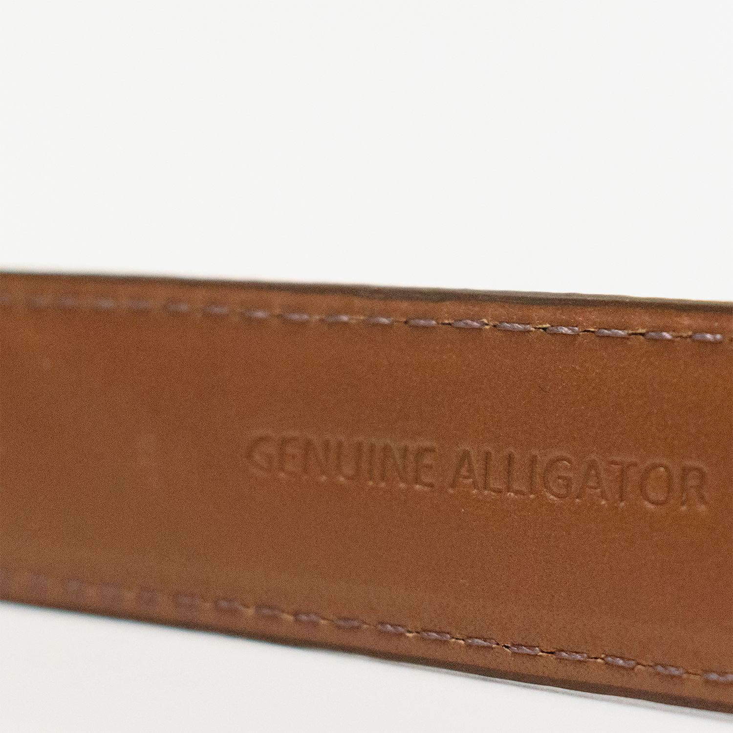 1" Cognac Glazed Alligator Classic Leather Belt