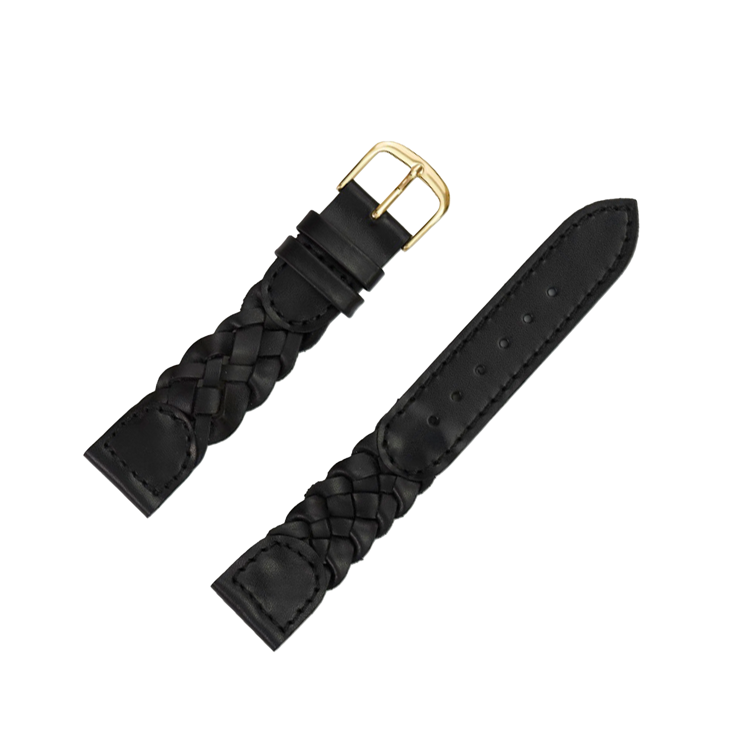 Black Braided Leather Watchband