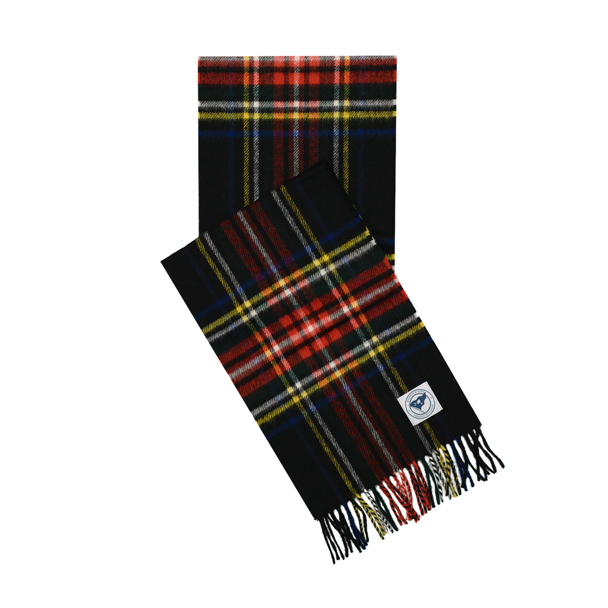 Black Stewart Merino Wool Scarf
