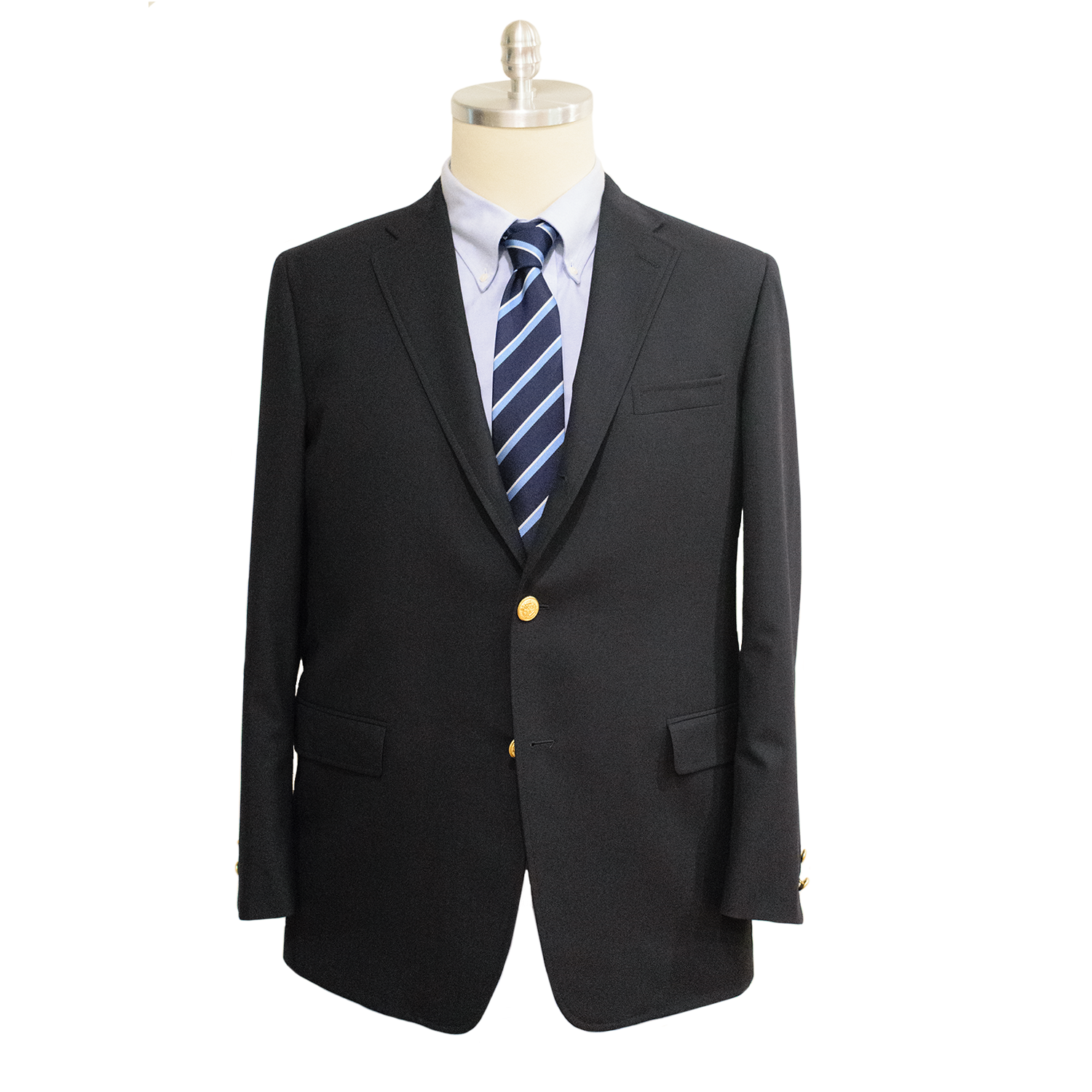 Navy Worsted Wool Blazer