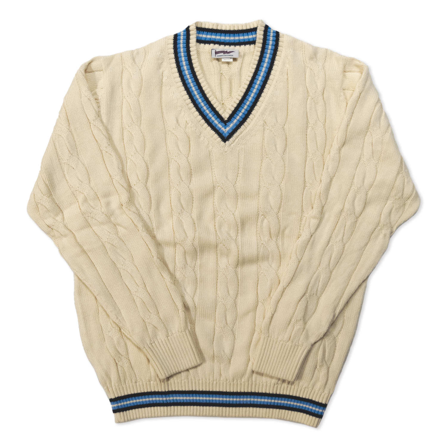 Cream / Navy / Light Blue Classic Cricket Sweater