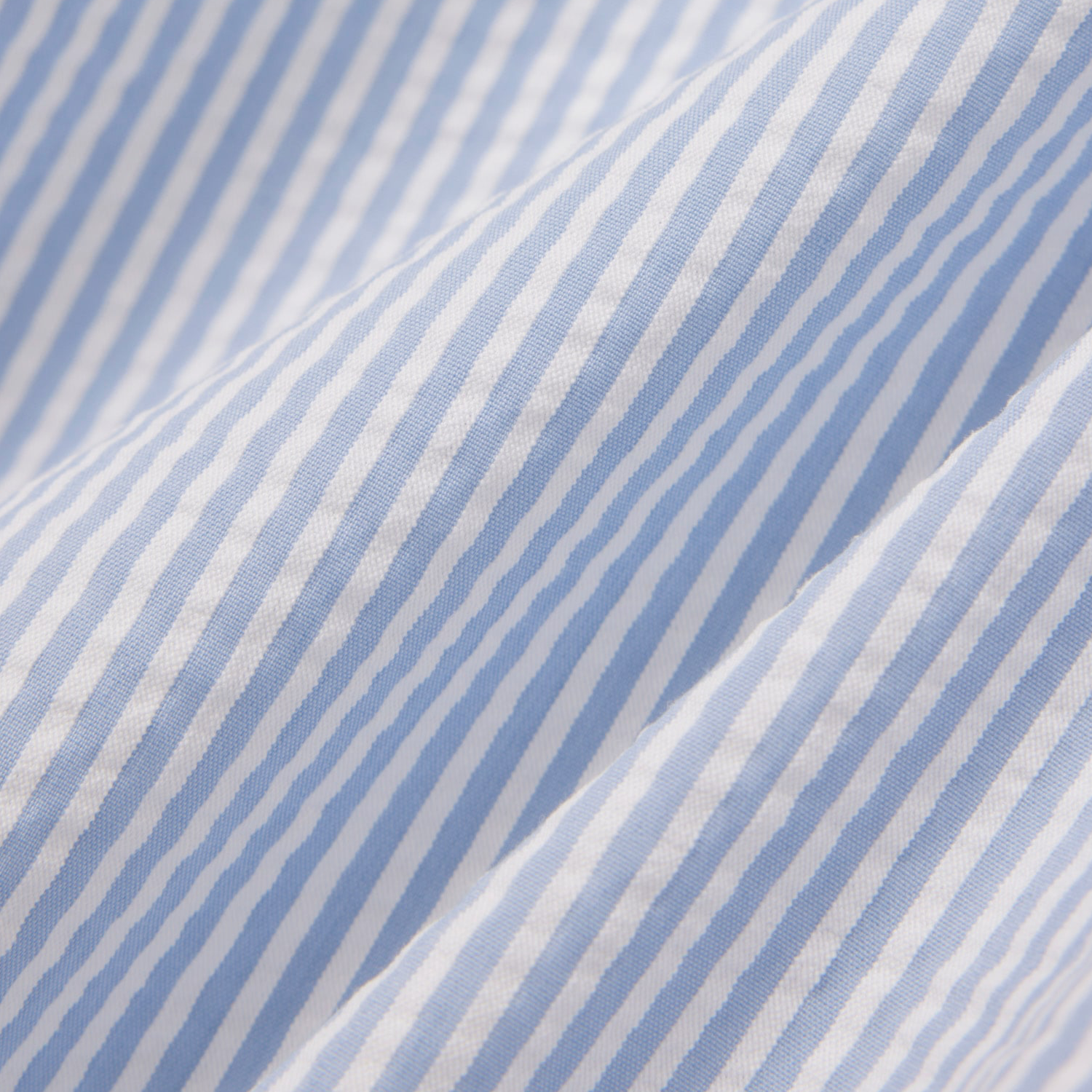 White / Light Blue Mid Length Striped Textured Swim Trunks