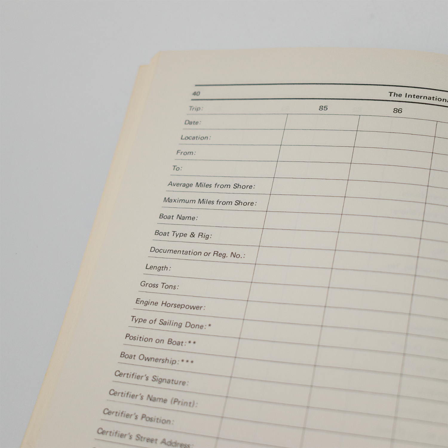 The International Sailing Logbook (1984)