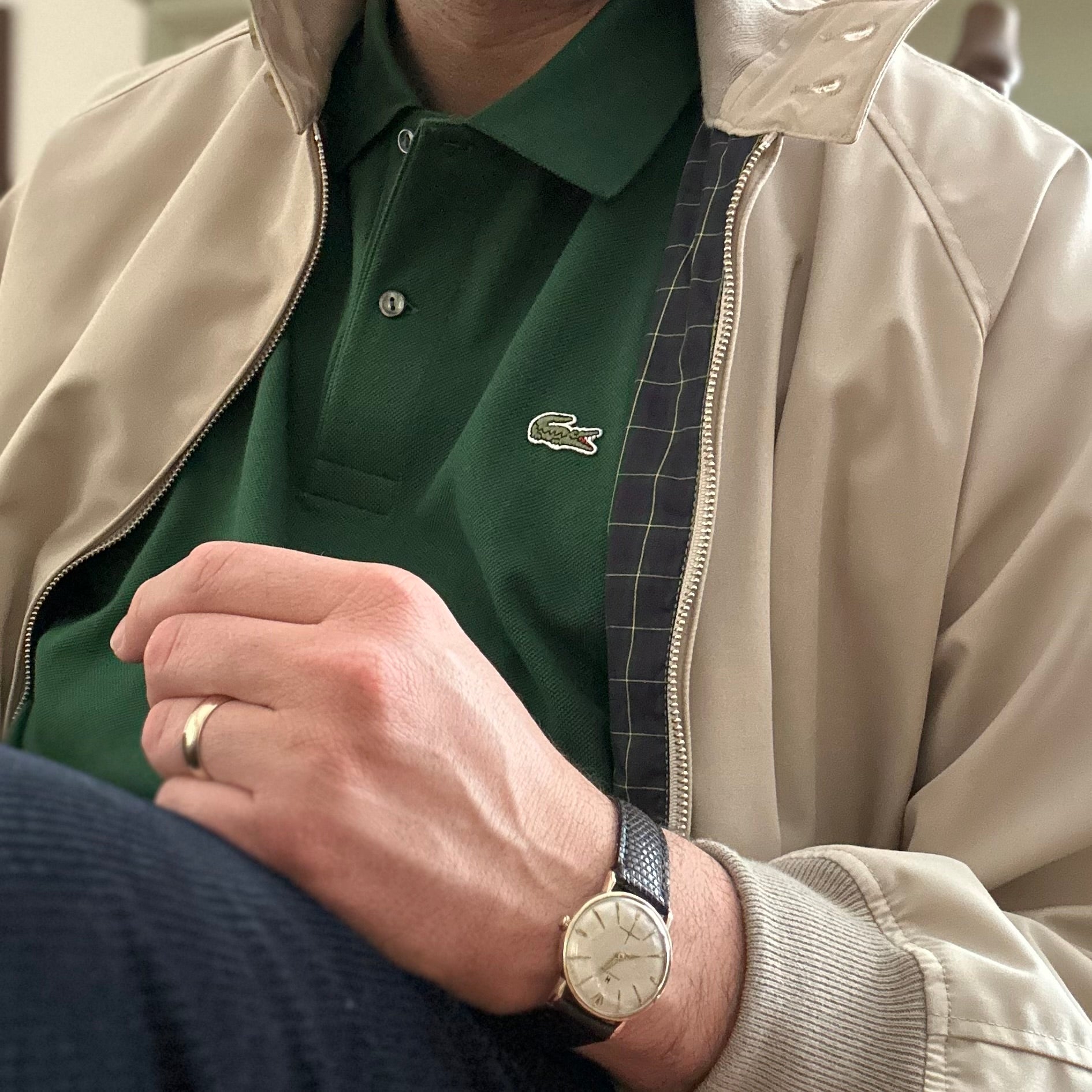 Pine Green Original L.12.12 Long Sleeve Polo