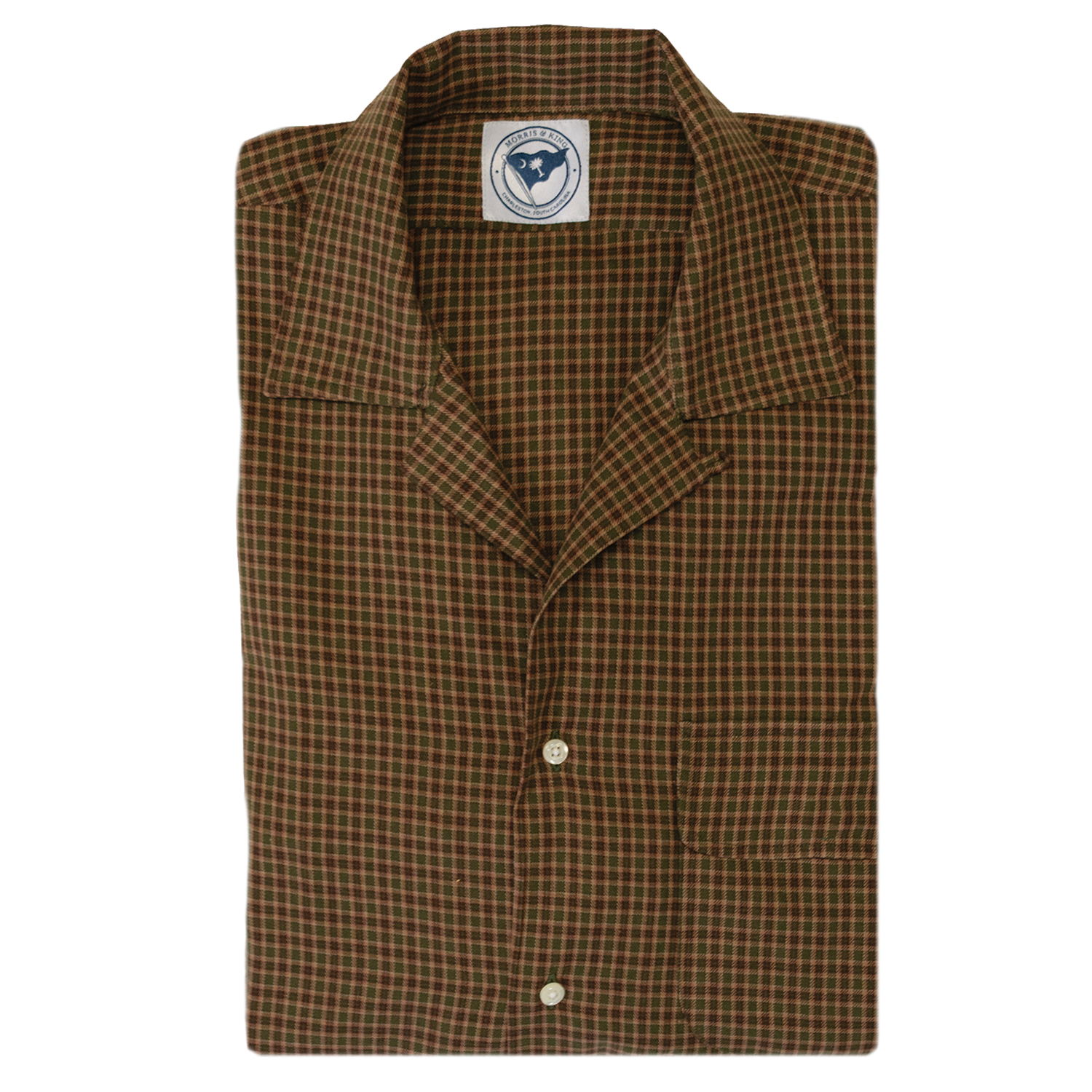 Hunter / Chocolate Plaid Camp Shirt - Made To Order