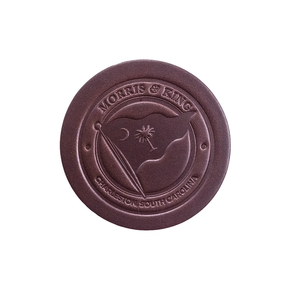 Black Bridle M&K Logo Leather Coaster Set
