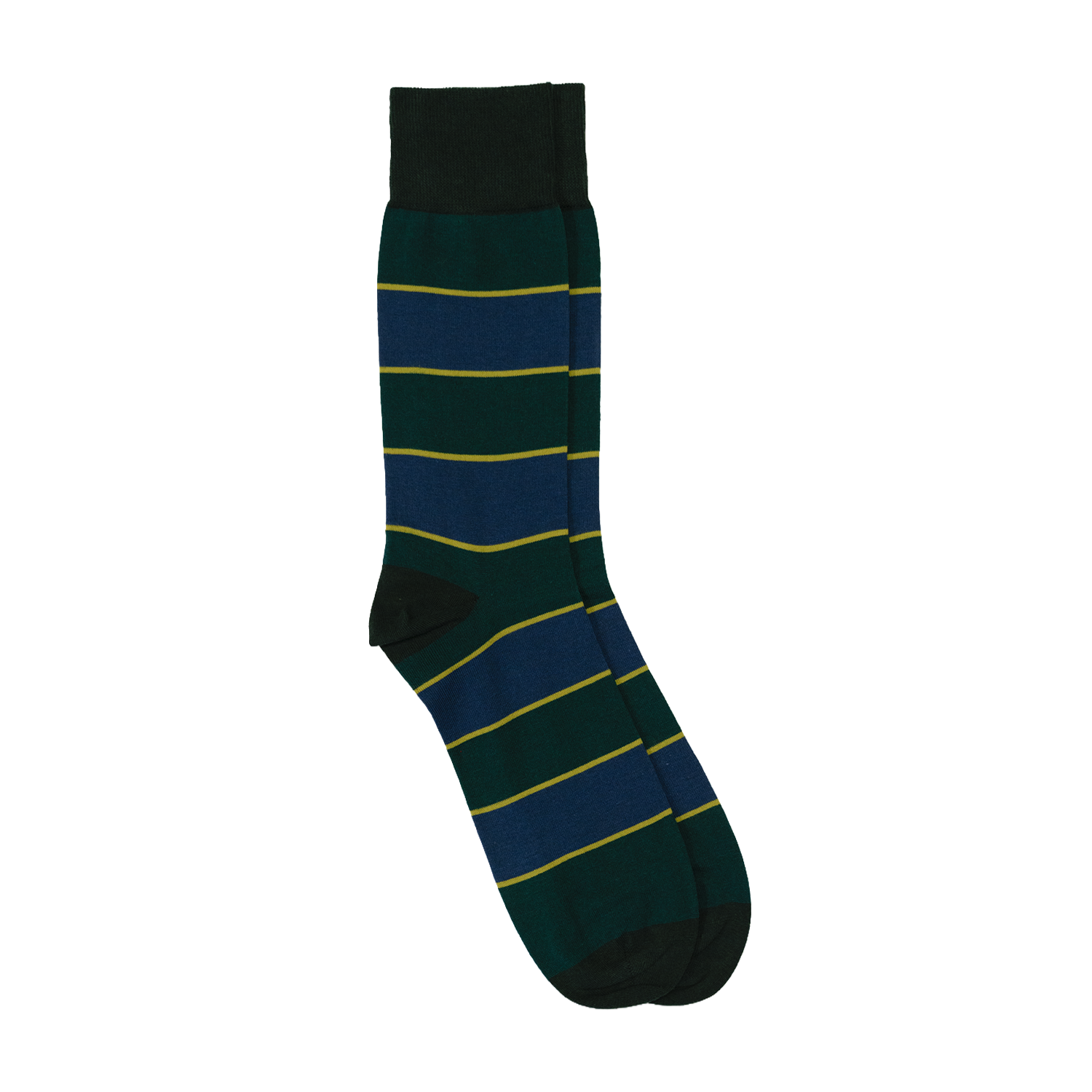 Green / Navy / Yellow Lightweight Cotton Socks