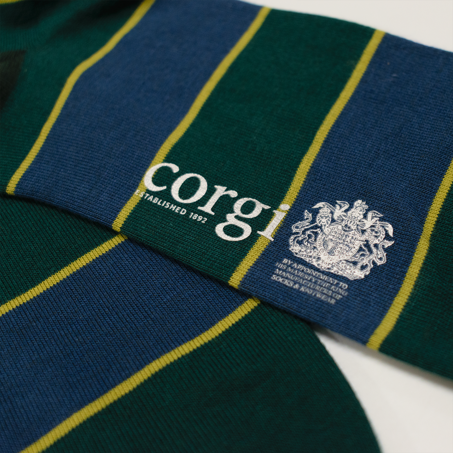 Green / Navy / Yellow Lightweight Cotton Socks