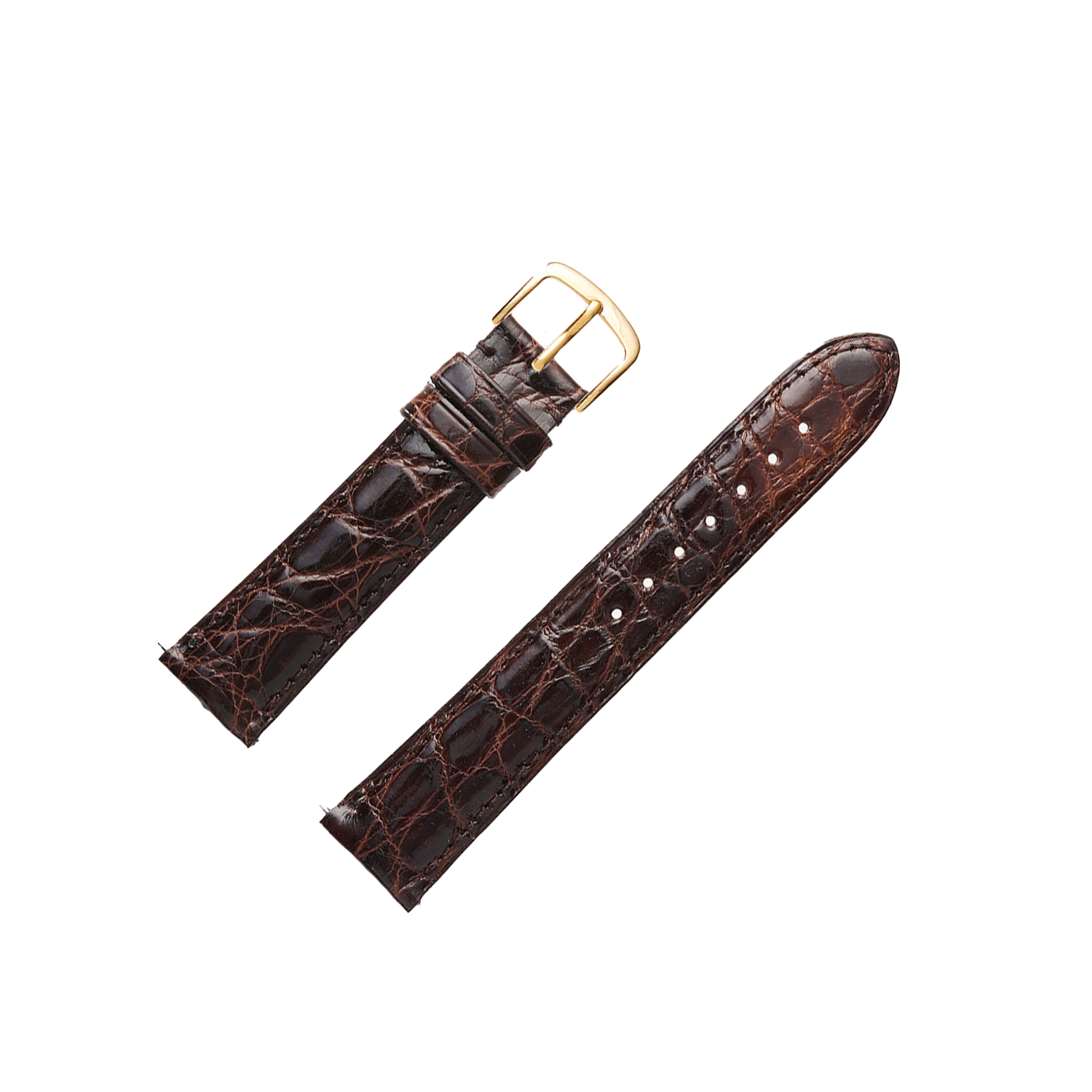 Brown Genuine Caiman Crocodile Watchband - Made To Order