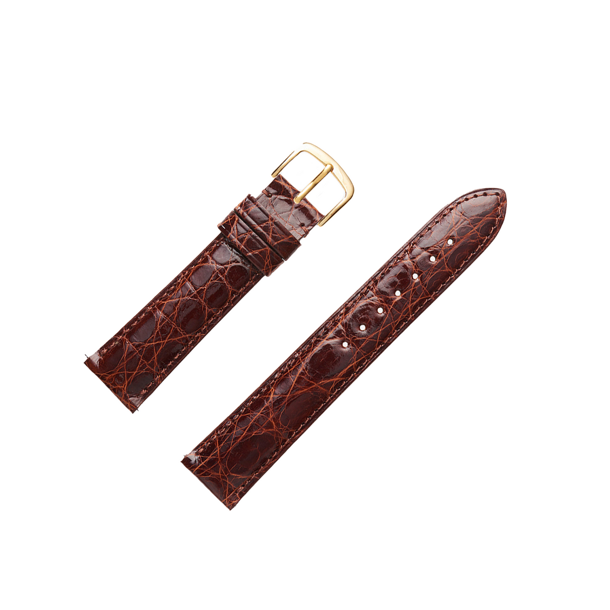 Honey Genuine Caiman Crocodile Watchband - Made To Order
