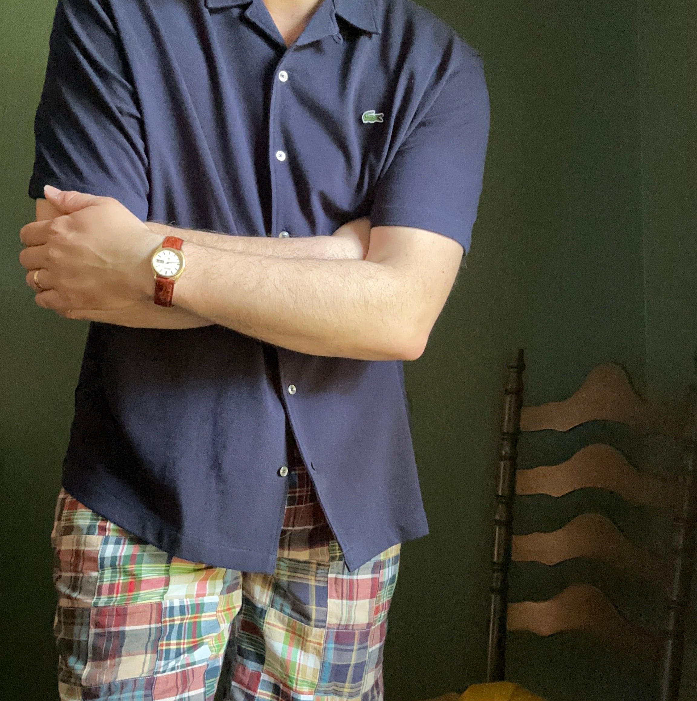 Navy Relaxed Piqué Shirt
