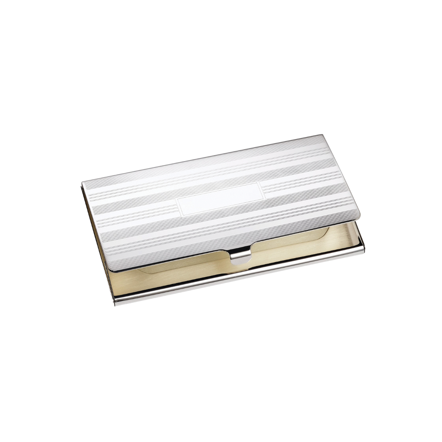 Engine Turned Business Card Holder - Silverplate / Sterling Silver