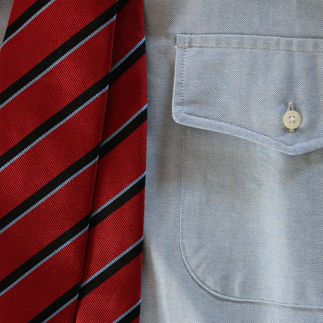 Burgundy / Blue / Navy Regimental Tie - Great Livermere