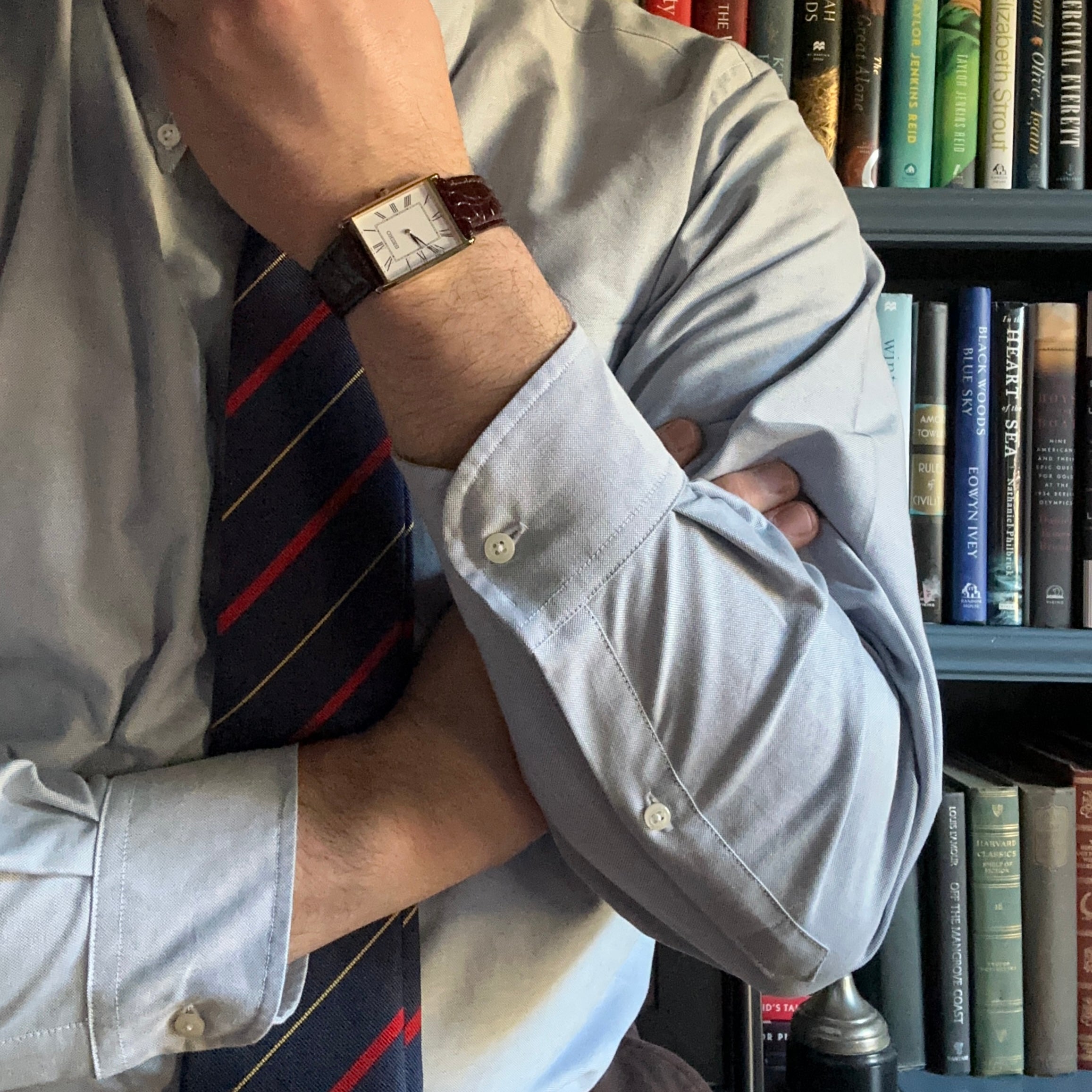 Blue Six Button Oxford Button Down Shirt - Traditional Fit