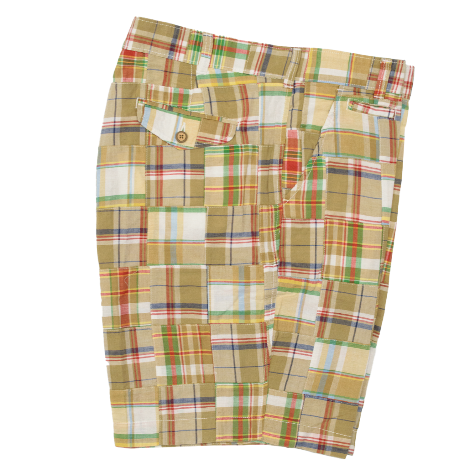 Tan Featherweight Madras Shorts - Classic Fit