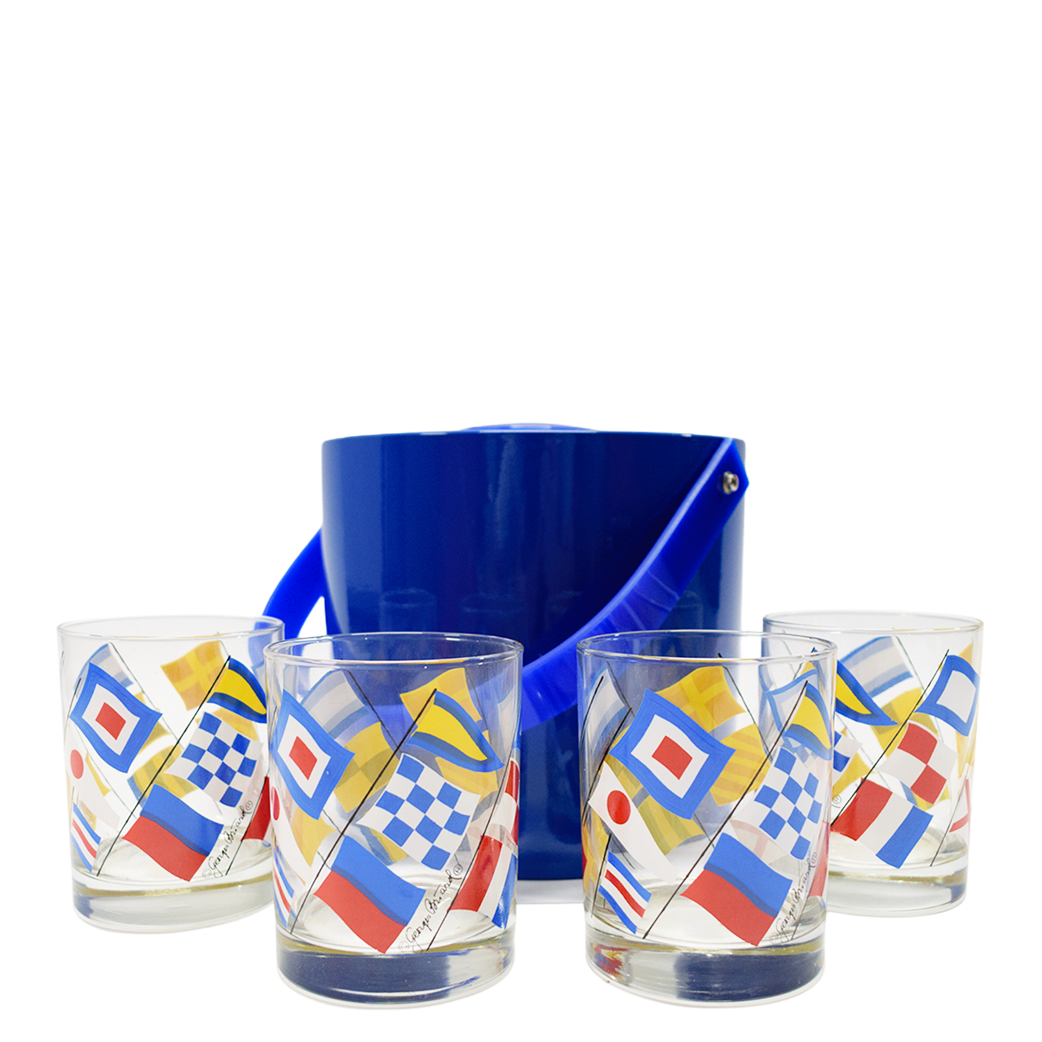 Signal Flag Double-Old Fashioned 5 Piece Set (1960s)