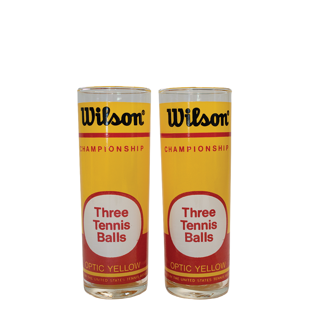 Wilson Tennis Ball Highball Drinking Glasses (1970s)