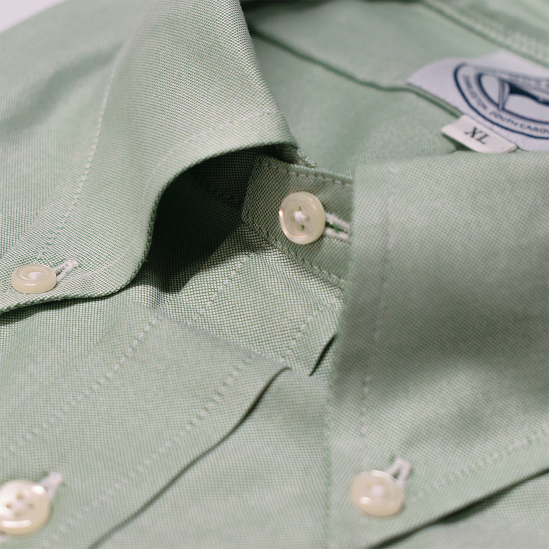 Green Six Button Oxford Button Down Shirt - Traditional Fit