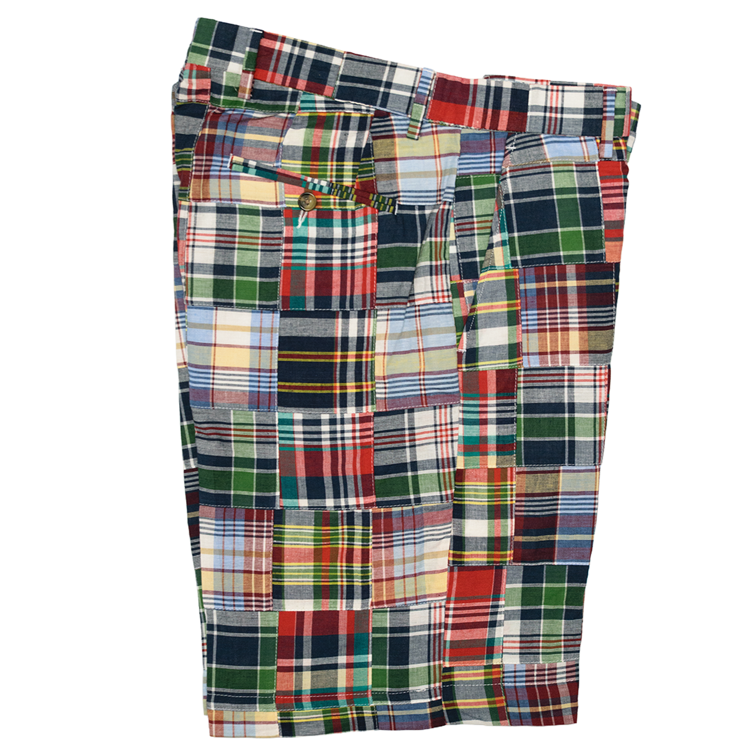 Green Patch Madras Shorts - Classic Fit