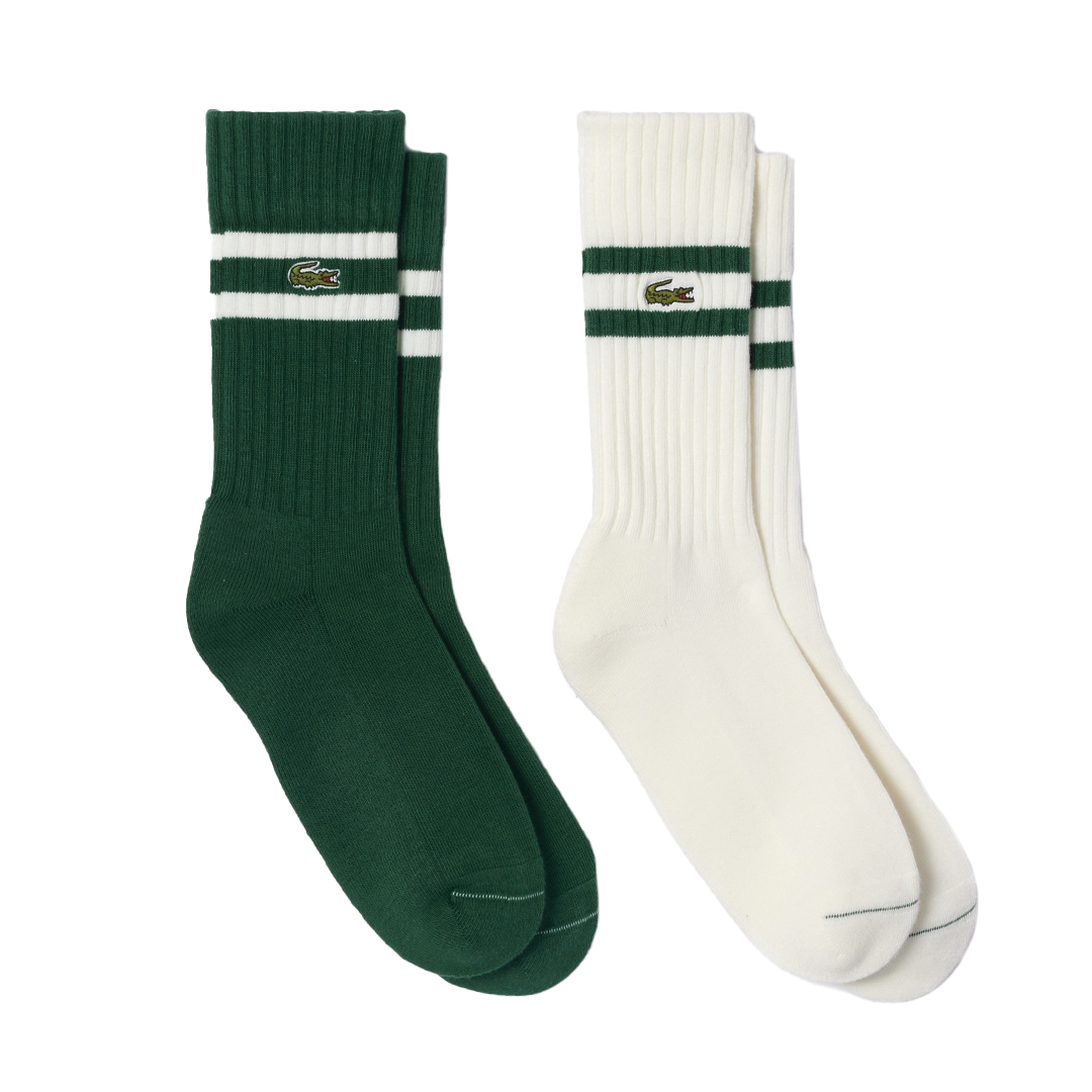 Green / White Stripe Socks (2 Pack)