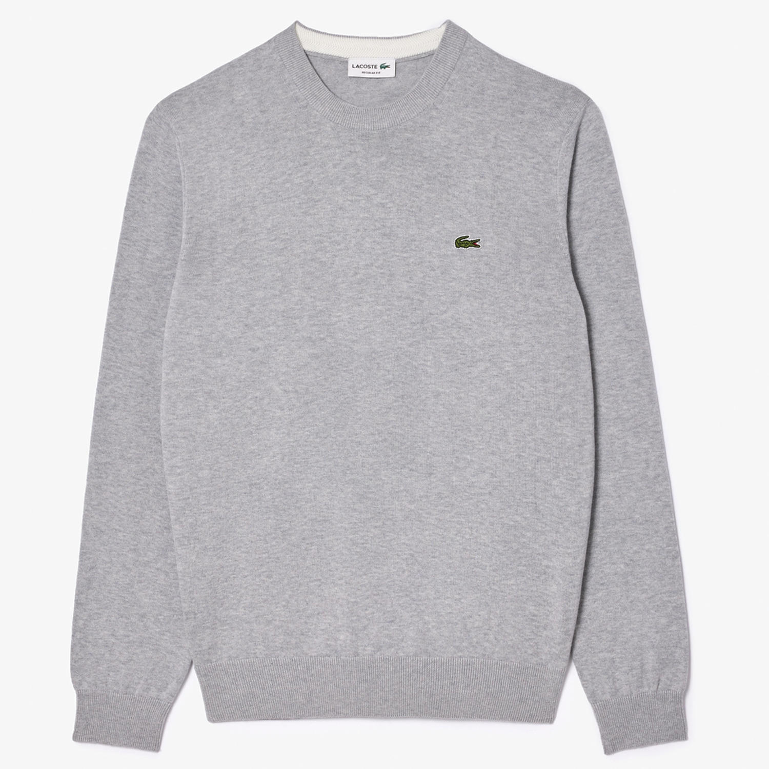 Grey Chine Cotton Crew Neck Sweater