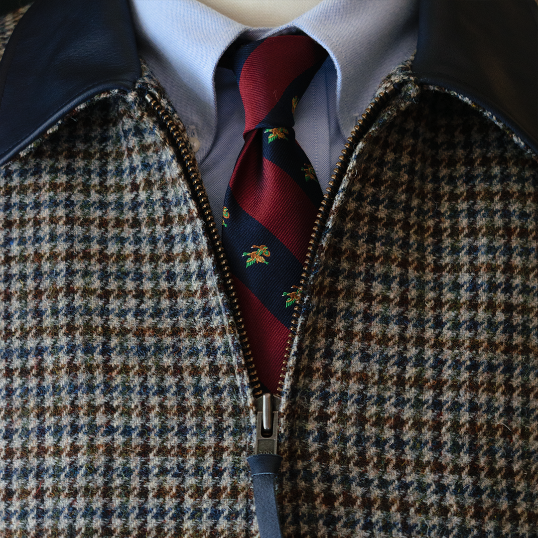 Brown & Blue Houndstooth Jacket