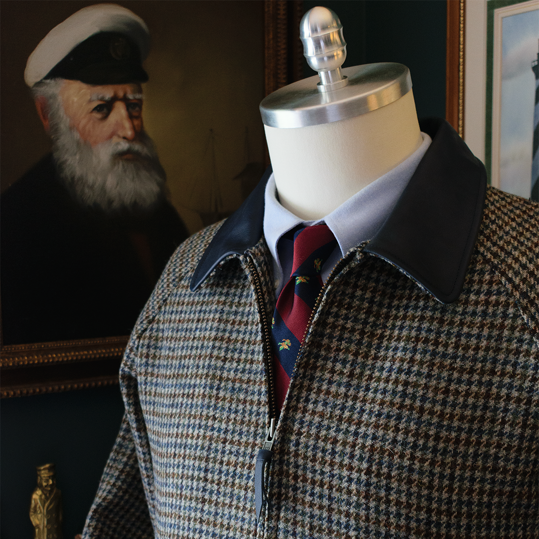 Brown & Blue Houndstooth Jacket