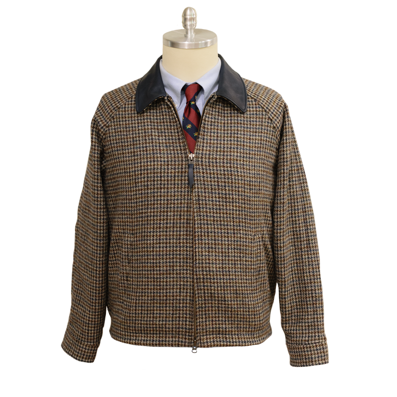 Brown & Blue Houndstooth Jacket