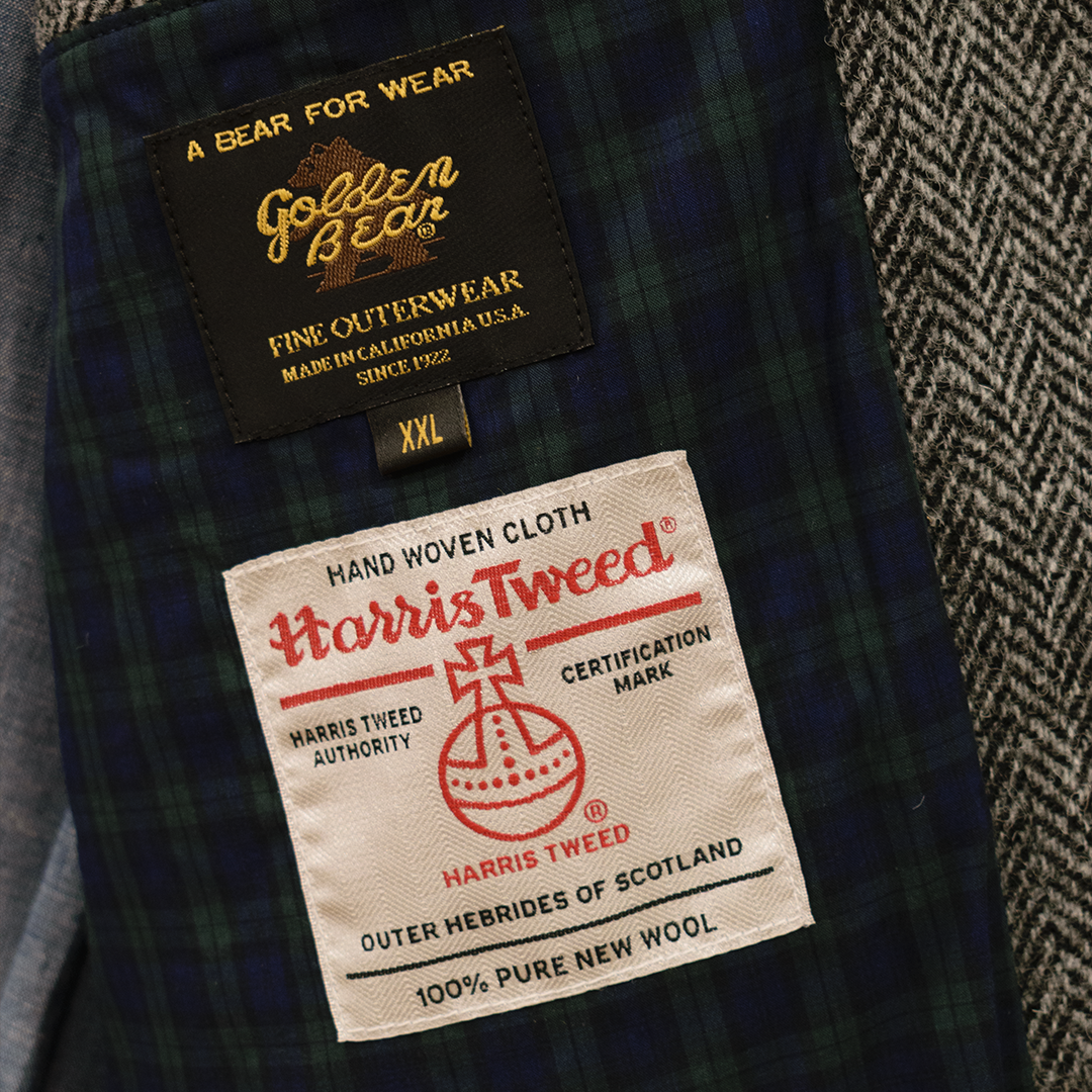Charcoal Harris Tweed® Herringbone Harrington Jacket