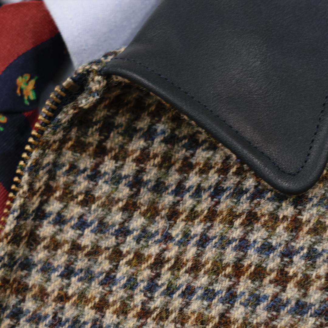 Brown & Blue Houndstooth Jacket