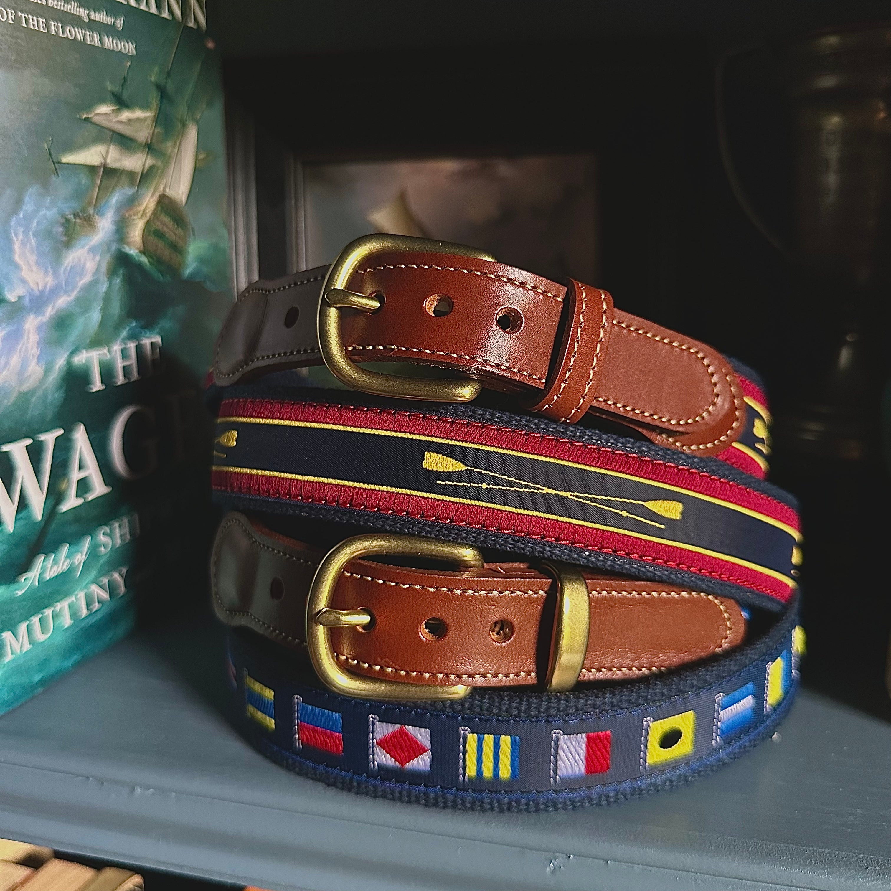 Navy Nautical Flag Belt