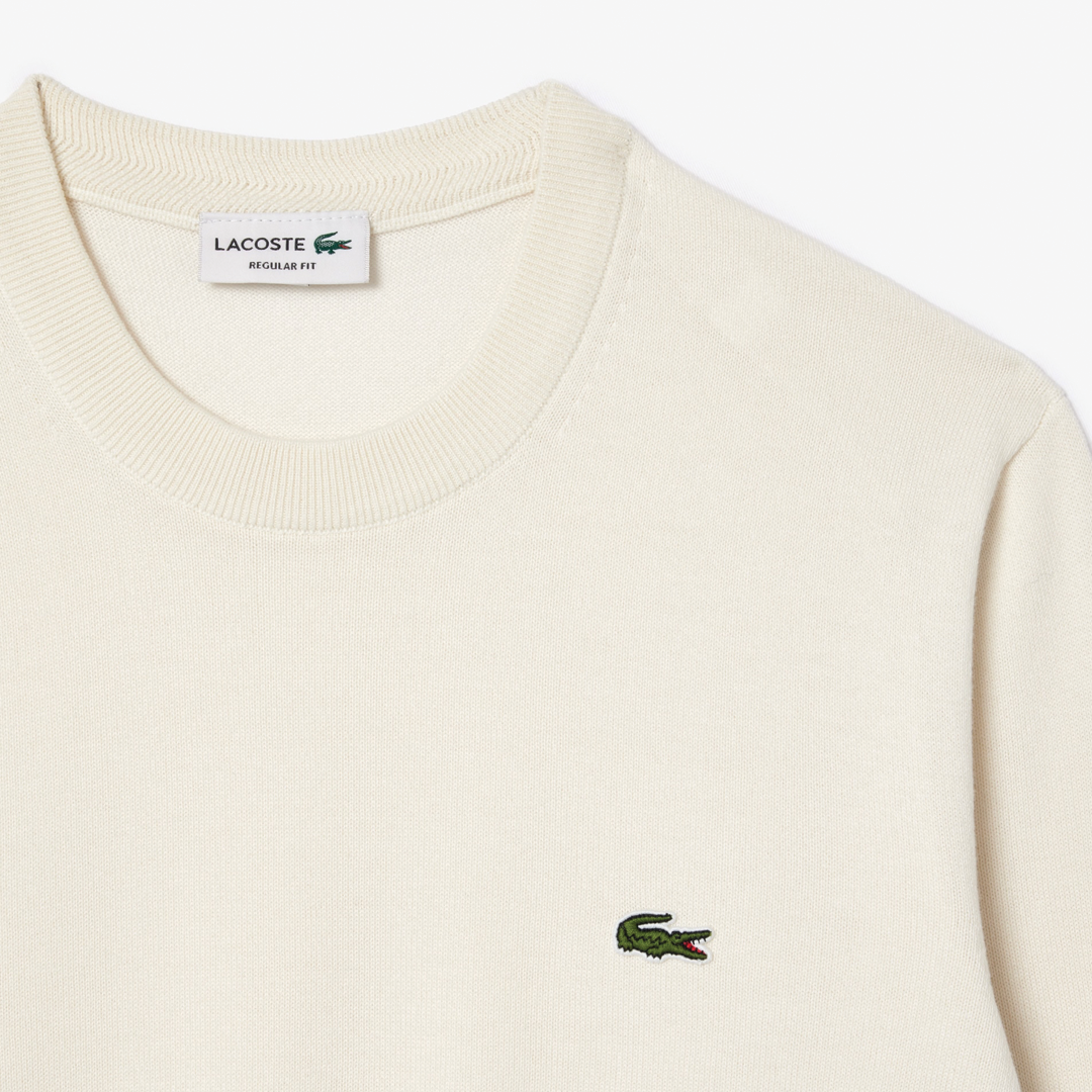 White Cotton Crew Neck Sweater