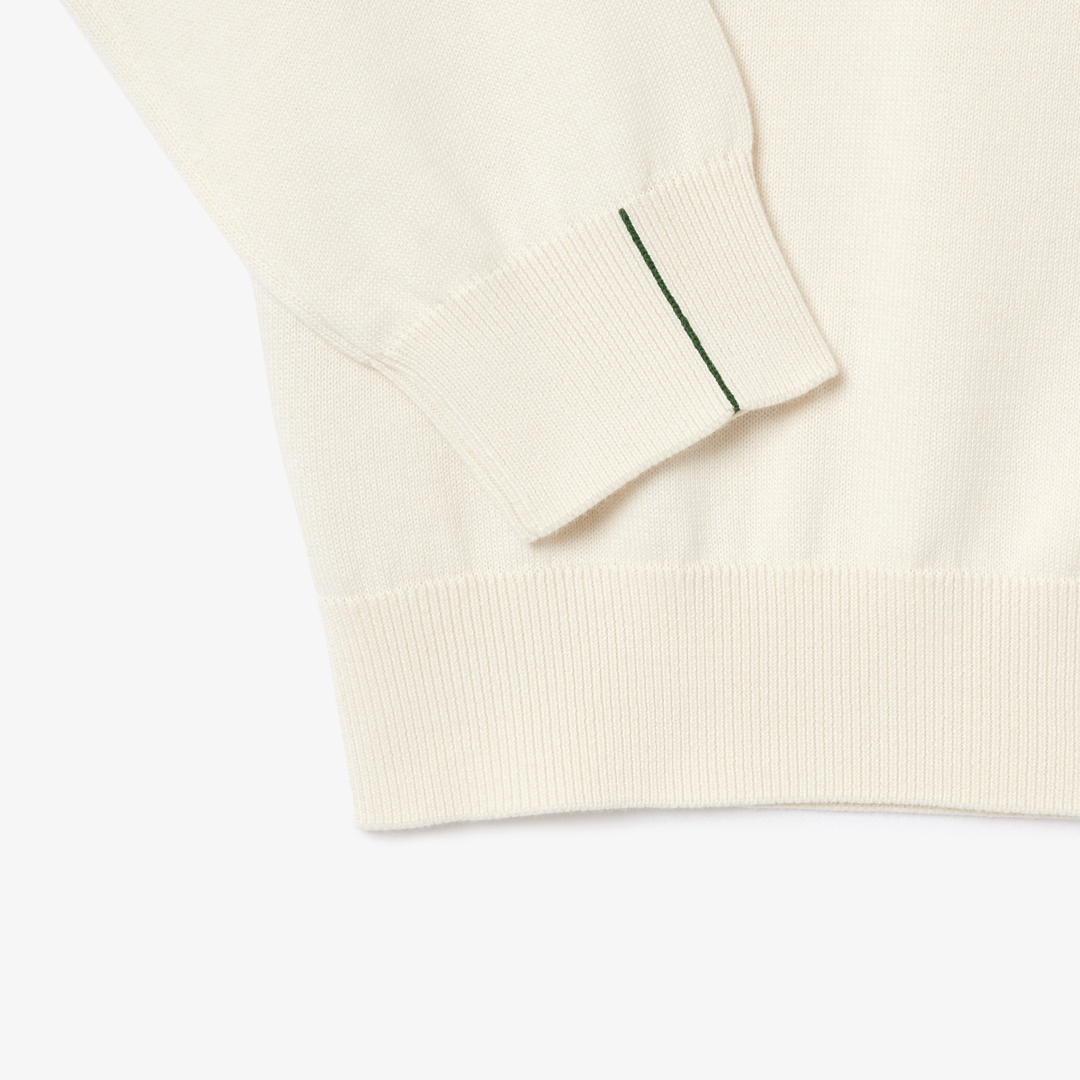 White Cotton Crew Neck Sweater