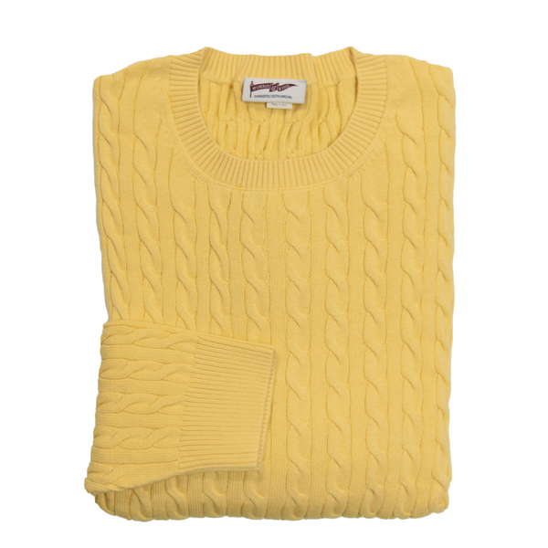 Lemon Cable Crewneck Sweater
