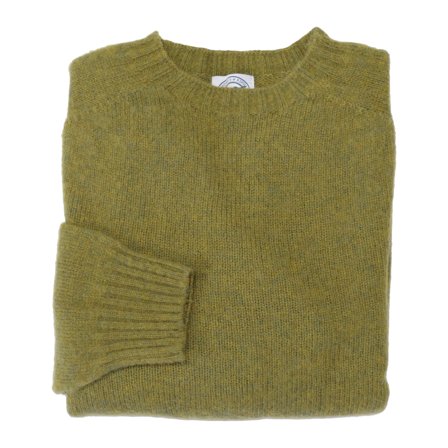 Lichen Brushed Scottish Shetland Wool Sweater
