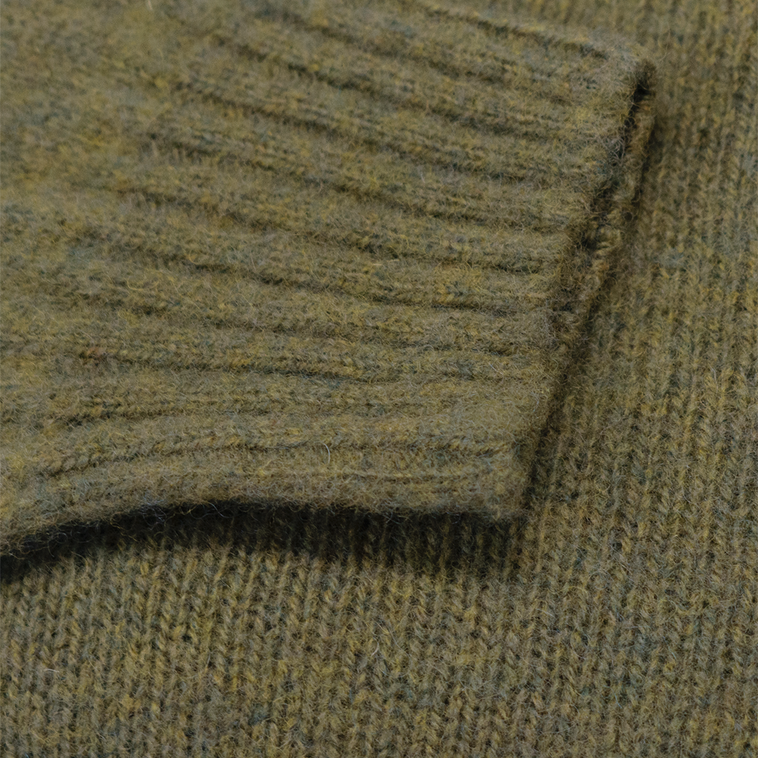 Lichen Brushed Scottish Shetland Wool Sweater