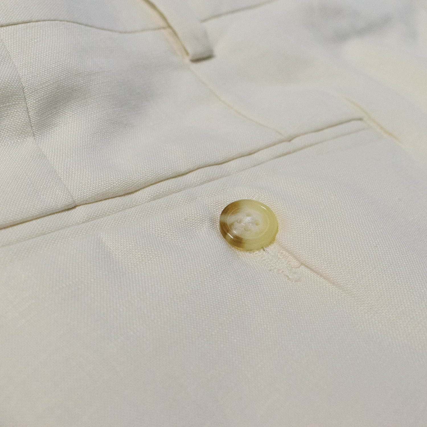 Cream Linen Trousers - Classic Fit