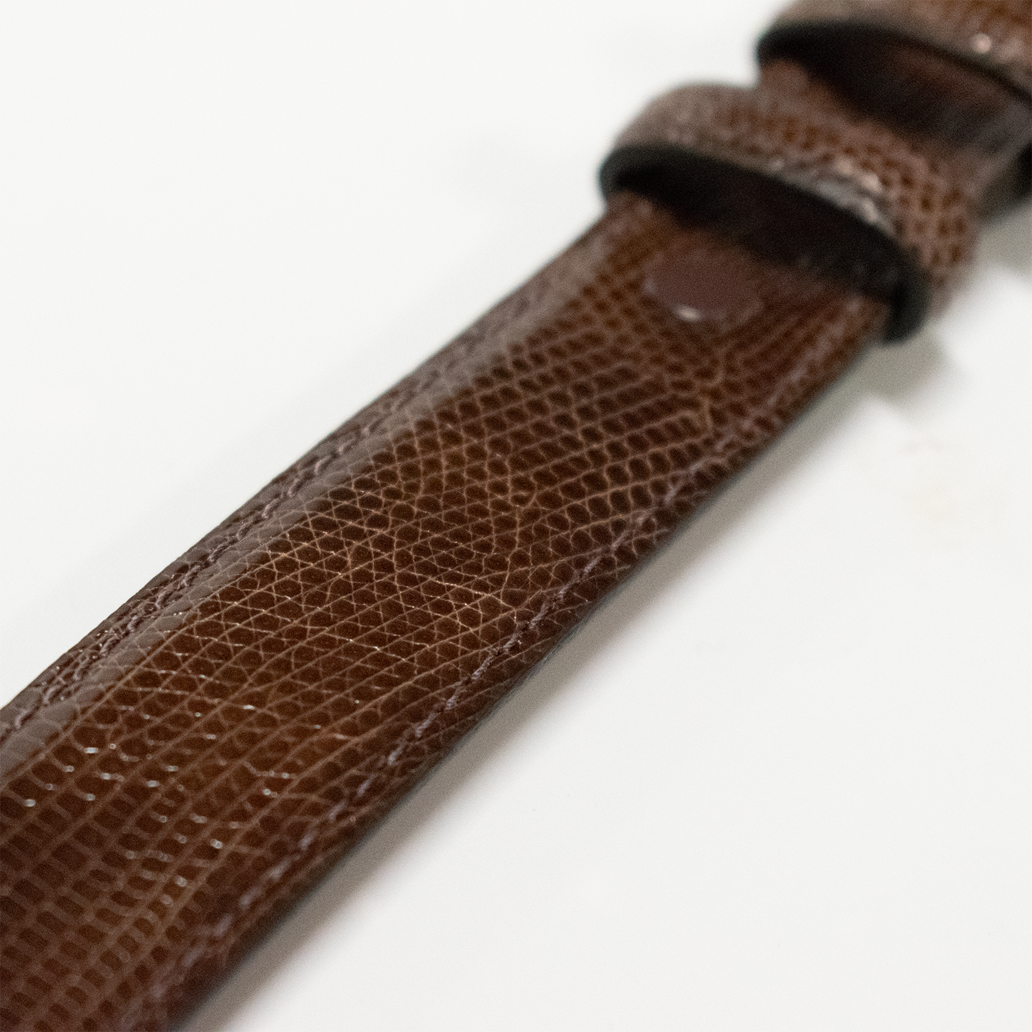 1" Brown Glazed Lizard Classic Leather Belt - Made To Order