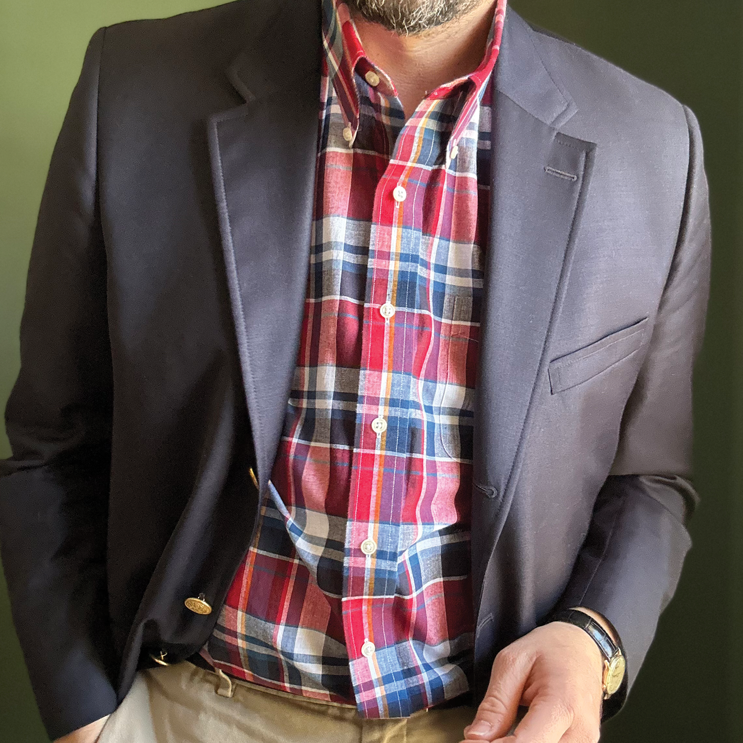 Navy Tropical Wool Blazer