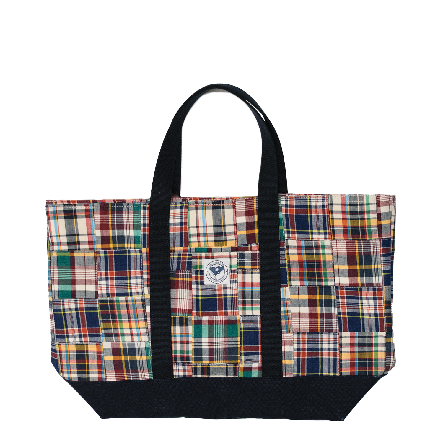 Classic Navy Patch Madras Tote Bag