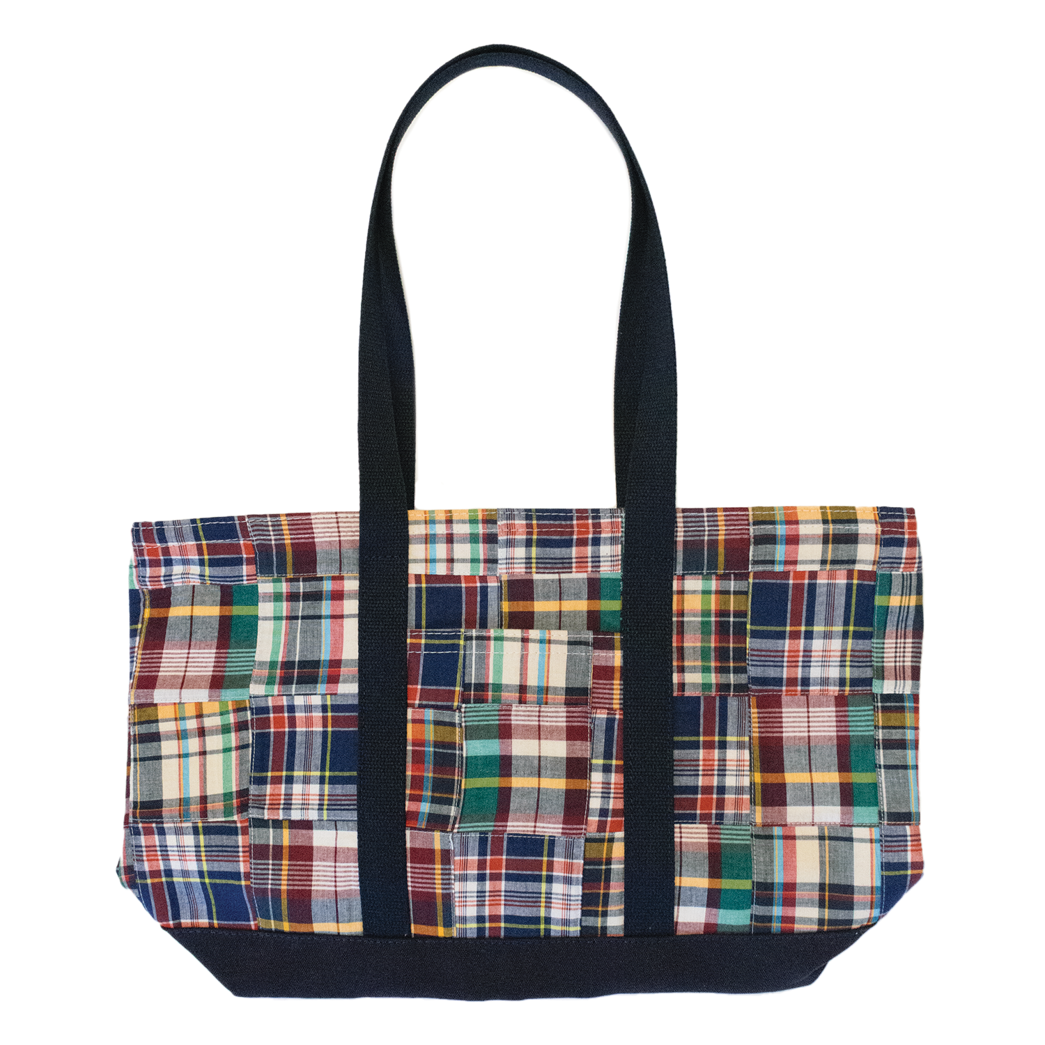 Classic Navy Patch Madras Tote Bag